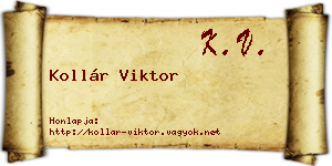 Kollár Viktor névjegykártya