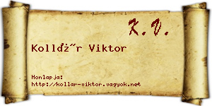 Kollár Viktor névjegykártya